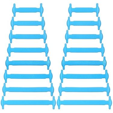 Imagem de YIIOCCC Cadarços sem amarrar para crianças e adultos elásticos de silicone elástico sem amarrar cadarços