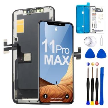Imagem de Kit de substituição de tela para iPhone 11 Pro Max, tela LCD Full HD de 6,5 polegadas, conjunto digitalizador de toque 3D (modelo A2161, A2218, A2220) com ferramentas de reparo protetor temperado de