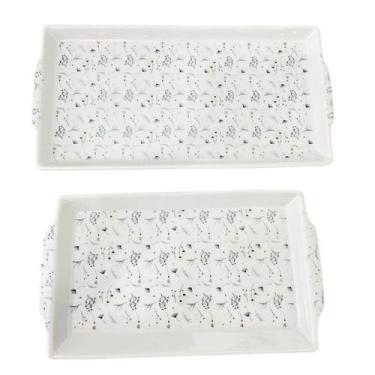 Imagem de Kit 2 Bandejas Travessas refratárias - Porcelana Decorada - Antilope D