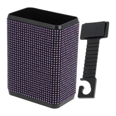 Imagem de TUCKBOLD Caixote do lixo portátil do banco traseiro roxo 1 peça 9,9 cm comprimento 6 cm largura 24 cm altura plástico