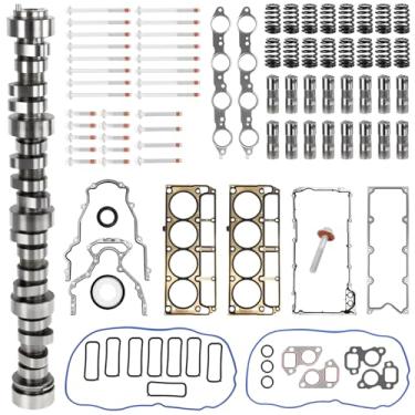 Imagem de Kit de eixo de cames adequado para GM Chevy LS L92 L99 5.3L 5.7L V8 LSx Sloppy Stage 2 1997-2007 para carros, caminhões, SUV, trocas. LS7 Lifter 1218 válvula Beehive Spring Head Gaskets Kit de