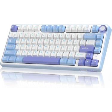 Imagem de Teclado Mecanico Royal Kludge M75 75% Wireless Switch Brown, Taro Milk