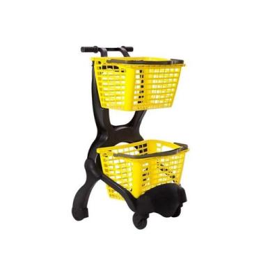 Imagem de Carrinho De Mercado Supermercado Compras Ecoflex Cesta 25lts - JR Mark