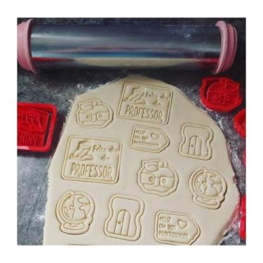 Imagem de Kit 5 cortadores Coruja Globo Apontador Maça Tag - DOCE IMPRESSO, 7,5c