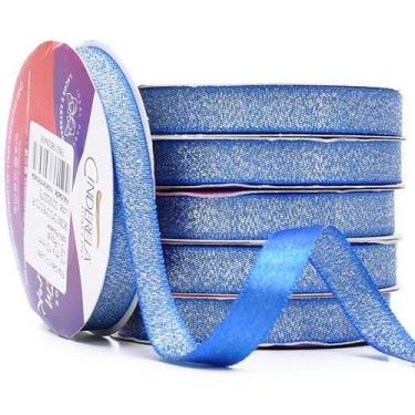 Imagem de Fita de Cetim com Lurex Prata Nº 02 10mm com 10 Metros - Cinderela, 01
