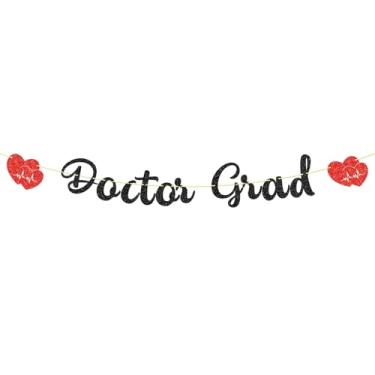Imagem de Congrats Doctor Banner, Ph.D., Doctor's Graduations, It's Dr Actually Being a Doctor Celebration 2025 Senior Graduation Party Sign Decorations, Glitter Preto