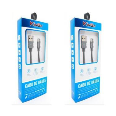 Imagem de 2 Cabos Metal Reforçado USB Kingo 1m 2.1A para Galaxy J5 Pro