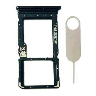 Imagem de Suporte para bandeja de cartão SIM único de substituição para cartão micro SD para Motorola Moto G Power 2020 XT2041/G Stylus 2020 XT2043 (preto)