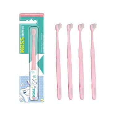 Imagem de Kit 5 Escovas Dentais Infantil Bebês 0 a 6 meses Cerdas Extra Macia Ke
