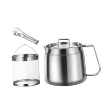 Imagem de Ｂｅｓｇａ aço inoxidável fritadeira Deep Pot Azear recipiente mais quente Pote de batata Frechas French Fries, 1.5l