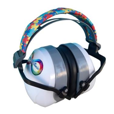 Imagem de Abafador de Ruido 26 DB Branco para Autistas com arco colorido