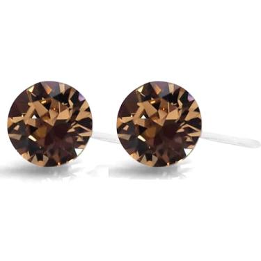 Imagem de Brincos de cristal Swarovski invisíveis com clipe de 6 mm, moda feminina, 8 mm, Miyabi Grace azul claro, rosa, vermelho, verde, preto, AB roxo, pérola de água doce, Resina