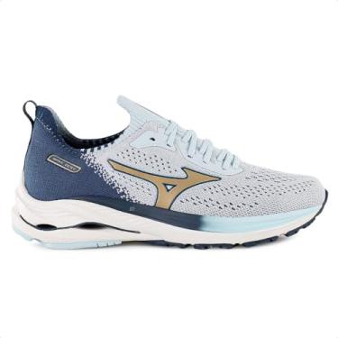 Imagem de Tênis Mizuno Wave Zest Feminino - Azul Claro/dourado - 36