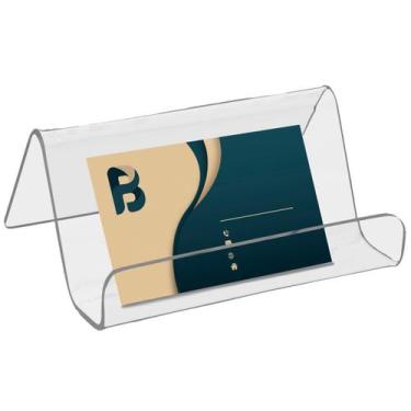 Imagem de Porta Cartão de Visita Acrílico Suporte Mesa Balcão Stand Organizador 