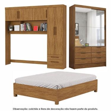 Imagem de Guarda Roupa Sevilha Premium Com Cama Casal Carioca Móveis Cinamomo