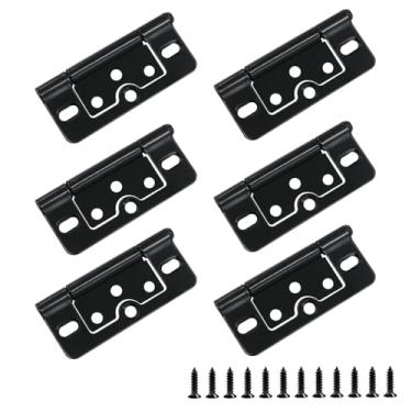 Imagem de Litoexpe 6 peças de dobradiças de porta de 7,6 cm sem encaixe com parafusos, dobradiças de porta de aço inoxidável resistente para motorhome, trailer, campista, cozinha, banheiro (preto)