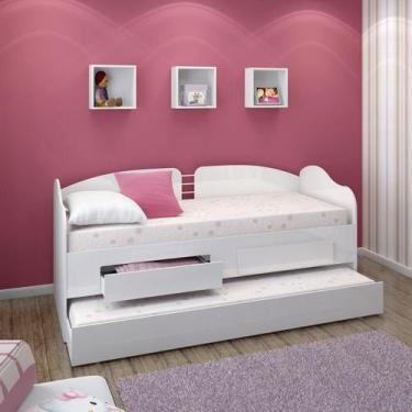 Imagem de Sofá Cama Ditália Solt. Cama Auxiliar 2Gav CM-08 Branco Cozy