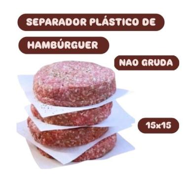 Imagem de Separador de Hambúrguer Plástico Não Gruda tamanho 15X15 - 1KG