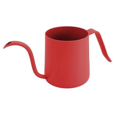Imagem de Cafeteira de Aço Inoxidável de 250 Ml Com Bico Tipo Pescoço de Ganso, Chaleira de café Individual para Trabalho Doméstico, Design Minimalista (Vermelho)