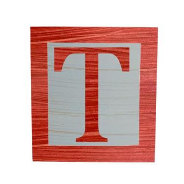 Imagem de Cubo Azul Letra Vermelha com Aplique Festa Chá de Bebê Decoração 8x8x8