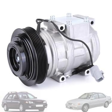 Imagem de Compressor de ar condicionado AC com embreagem compatível com Toyota Corolla L4 1.8L 1998 1999 2000 2001 2002 Compressor AC substitui # 883200205084 8832002050 88320-02050-84 8832002050 0-020 50