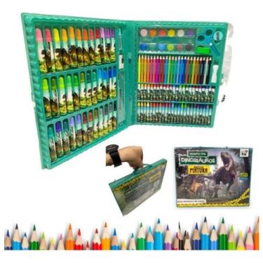 Imagem de Estojo Maleta De Pintura Infantil Estojo 150 Peças Para Colorir Dinoss