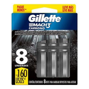 Imagem de Gillette Mach3 Carbono Carga Para Aparelho De Barbear Com Carvão Ativa
