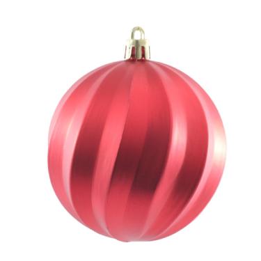 Imagem de Jg 6 bola decorada natalina vermelha no pvc 8CM