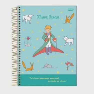Imagem de Caderno 1/4 Espiral Pequeno Príncipe 96 Folhas Capa Ilustrada Azul