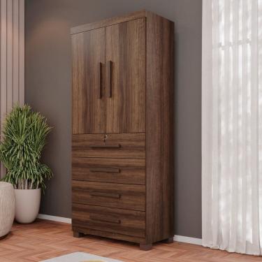 Imagem de Guarda-roupa 2 Portas 4 Gavetas Ilhéus Espresso Móveis Imbuia