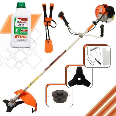 Imagem de ROÇADEIRA VULCAN VR620H / VR-620 H 2T 62cc 3HP C/ FACA 3 PONTAS + SERRA LAMINA DE VIDEA 40 DENTES P/ TRONCOS