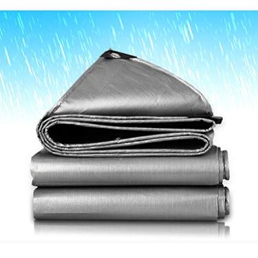 Imagem de Lona de acampamento de tecido impermeável | Lonas de lona à prova d'água com ilhós | Caixa de areia com capa para lenha, acampamento, caça, proteção externa do equipamento (tamanho: 2 × 3 m)