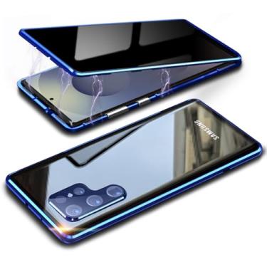 Imagem de Capa de privacidade magnética para Samsung S25 Ultra, protetor de tela antiespião, dupla face, vidro temperado de metal, proteção antiespião, capa de telefone de 360 graus para Samsung Galaxy S 25