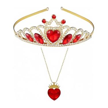 Imagem de KJDYQ Conjunto de joias de tiara e colar Evie Descendants, Middle, Strass