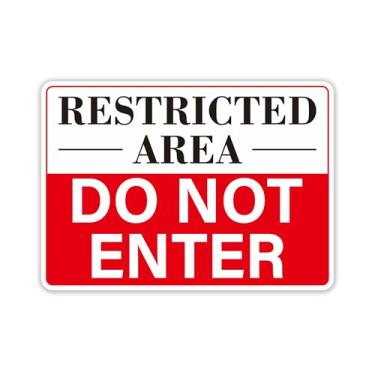 Imagem de Placa de área restrita de não inserir, autoadesivo à prova de intempéries e resistente ao desbotamento apenas para funcionários, placa autorizada apenas para casa, escritório, loja, porta (24 x 17 cm)