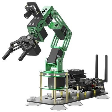 Imagem de Yahboom Kit de construção de braço robô para Jetson Nano 6-DOF AI Desenvolvimento de mão robótica para adultos controle de aplicativo ROS Robótica de código aberto programável com identidade visual da câmera (Jetson Nano não incluído