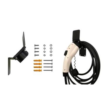 Imagem de EVSE EV PHEV Carregador Plug Ângulo Bico Dock Suporte Coldre para SAE J1772 Veículo Elétrico com Parafusos de Gancho Organizador de Cabos