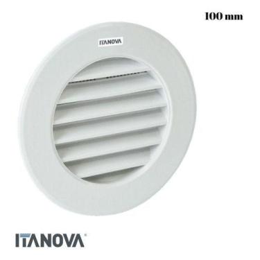 Imagem de Grade De Ventilacao Plastica 100mm Redonda Branca Exaustor - ITANOVA