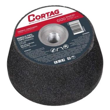 Imagem de Rebolo Tipo Copo Cônico 100x50mm Rosca M14 G-120 - 61750 - CORTAG
