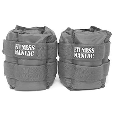 Imagem de Fitness Maniac Pesos de tornozelo com alças duplas, peso da perna para caminhada, corrida, academia, exercício, aeróbica, 7,3 kg (dois de 3,6 kg)