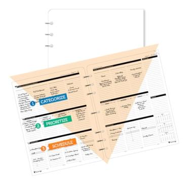 Imagem de Planner Pad Organizador de 12 meses de funil de folhas soltas de 7 furos, julho de 2025 a junho de 2026 / Ano Acadêmico Tinta preta, 21 x 28 cm
