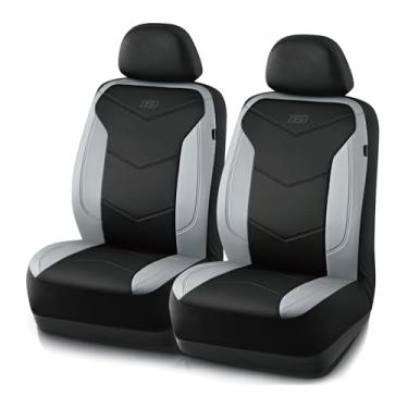 Imagem de Skechers Capas de assento de espuma de memória, capas de assento de carro de couro, máximo conforto e suporte, capas de assento dianteiro, compatível com airbag, automotivo universal adequado para