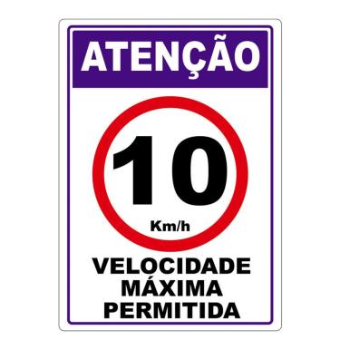 Imagem de Velocidade Máxima Permitida Adesivo 10Km Por Hora Vermelho