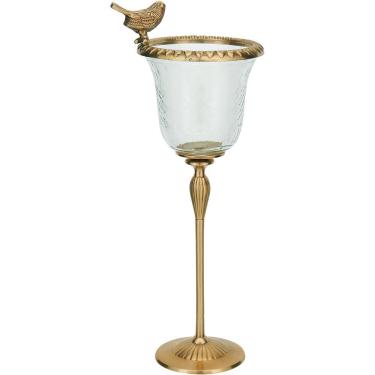 Imagem de Sancti Castiçal 38X17X17Cm Vidro Dourado