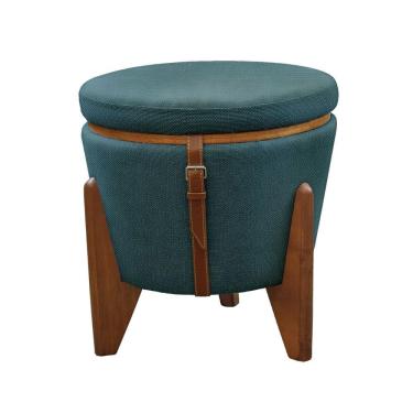 Imagem de Puff Banqueta Fênix Baú Mesa Castellar Móbile Linho Azul