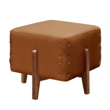 Imagem de Puff Banqueta Eros Luxo Madeira Maciça Castellar Móbile Corino Caramelo Corino Caramelo
