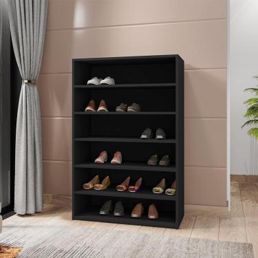 Imagem de Armario Multiuso Sapateira 5 Prateleiras Lais Preto Reajl Preto
