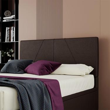 Imagem de Cabeceira Estofada Casal King Size 195 Cm Júpiter Corino Skybox Marrom