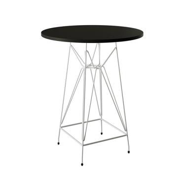 Imagem de Mesa Bistrô Alta Eames Eiffel 60Cm Preta Base Ferro Branco