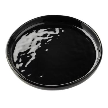 Imagem de TableCraft 12762 Terra Collection 15 cm Prato de servir redondo, melamina preta com acabamento de alto brilho, máquina de lavar louça, ideal para restaurantes, bares, catering, prato de restaurante